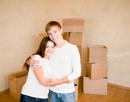 Carefully labelled moving boxes and packing materials in South Kensington