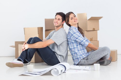 Packed boxes and furniture ready for same day removals in South Kensington