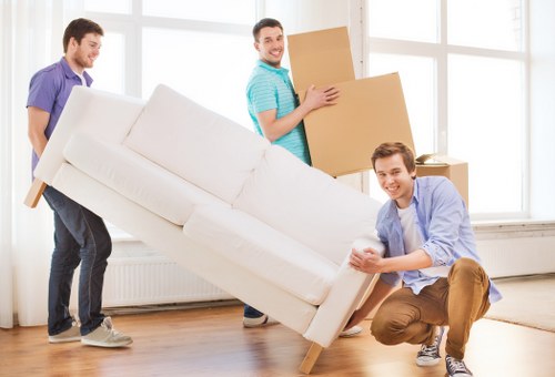 Preparing packed boxes and furniture for a South Kensington move