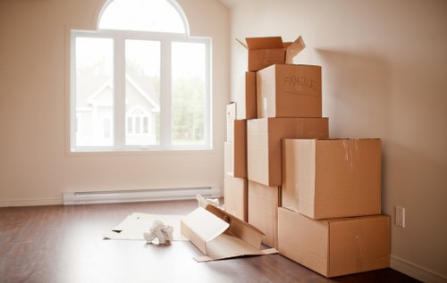 Preparation checklist and packing materials for a local commercial move