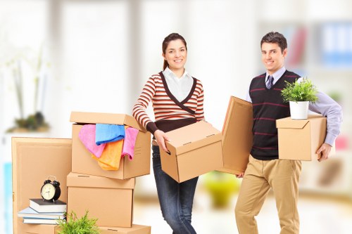 Boxes and wrapping arranged for a South Kensington residential or office move