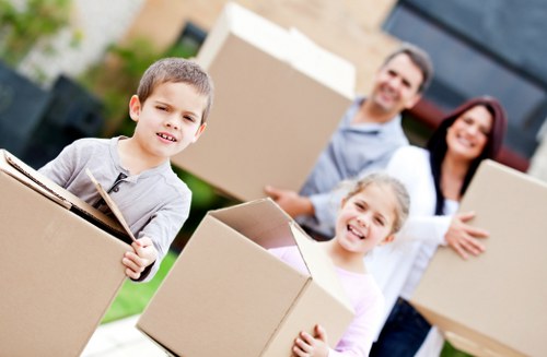 Packed boxes ready for a South Kensington home relocation